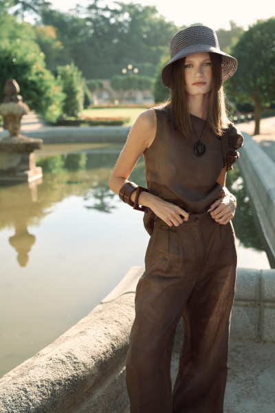 Top Asimétrico lino