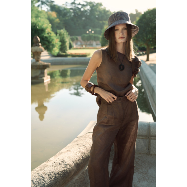 Top Asimétrico lino